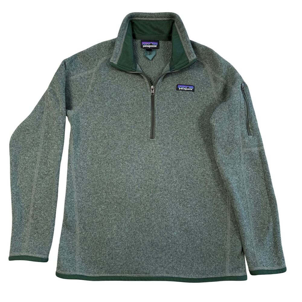 Patagonia Better Sweater 1/4 Zip Fleece Pullover Women's S Green